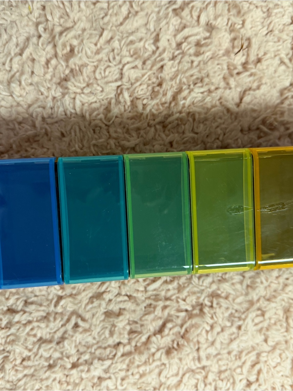 Colorful Translucent Storage Boxes - Blue to Yellow Gradient